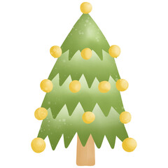 Christmas tree hand drawn illustration 