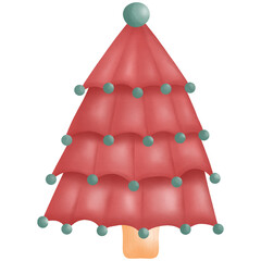 Christmas tree hand drawn illustration 