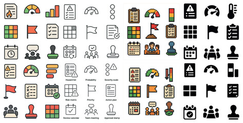 Obraz premium Data analysis icons set – flat, filled, statistics and survey symbols