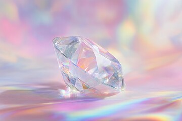 A dazzling diamond on a pastel backdrop