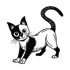 Obraz premium A cute black and white vector illustration of a domestic