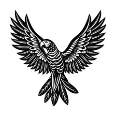 Graceful eagle with outstretched wings a powerful vector illustration ideal for tattoo or logo design