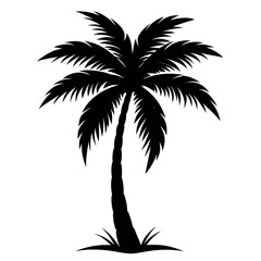 Minimal Palm Tree Black Vector 