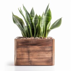 Modern Snake Plant in Clean White Pot for Interior Design