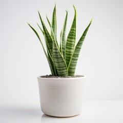 Modern Snake Plant in Clean White Pot for Interior Design