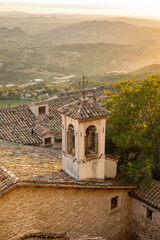 Scenic View of San Marino – Historic Architecture and Mountain Landscape. One of the smallest...