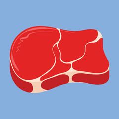 Raw Meat Illustration Vector. Raw steak beef vector Icon. beef illustration icon