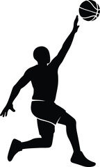 Silhouette basketball player shooting ball silhouette action vector illustrator