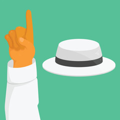 Cricket Sports Umpire Illustration Vector. Umpire Hat giving Out. Cricket Sports Out