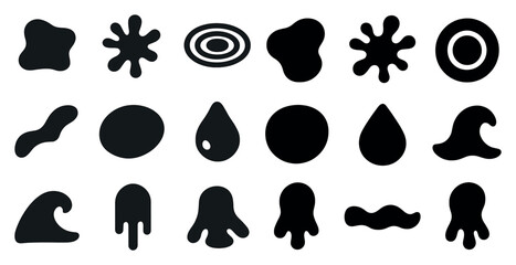 Abstract shape silhouette icons set – solid, filled, modern design symbols