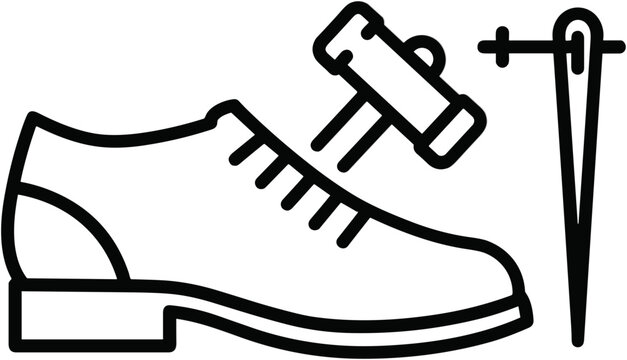 black shoe repair tools icon clip art preview