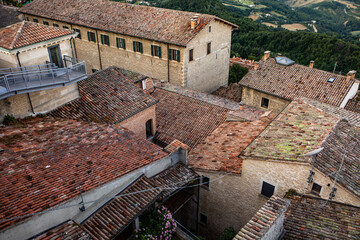 Scenic View of San Marino – Historic Architecture and Mountain Landscape. One of the smallest...