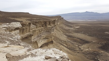 Desert cliff face, vast expanse