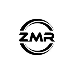 ZMR letter logo design with white background in illustrator, vector logo modern alphabet font overlap style. calligraphy designs for logo, Poster, Invitation, etc.