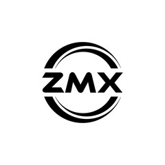 ZMX letter logo design with white background in illustrator, vector logo modern alphabet font overlap style. calligraphy designs for logo, Poster, Invitation, etc.