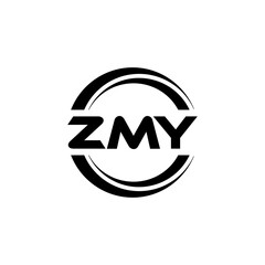 ZMY letter logo design with white background in illustrator, vector logo modern alphabet font overlap style. calligraphy designs for logo, Poster, Invitation, etc.