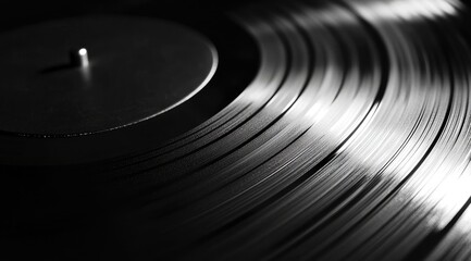 Close-up of vinyl record grooves (3)