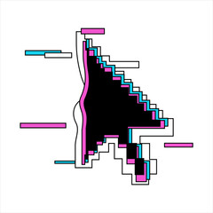 Illustration of a glitchy effect of a cursor.