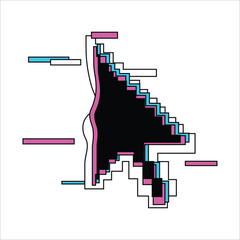 Illustration of a glitchy effect of a cursor.