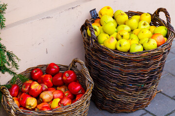 fruit basket retail place food concept outdoor space view