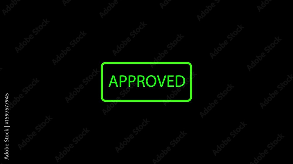 Poster green approved stamp animation seamless loop motion graphics broadcast. green approved stamp animati