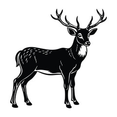 Obraz premium Deer silhouette vector illustration