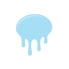 A blue colored water splash vector hits a white wall, creating a bold contrast with smooth curves and dynamic droplets in clean graphic style.