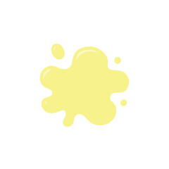 Vector illustration of a vibrant yellow splash on a plain white wall, highlighting motion and color with minimal background and clean design elements.