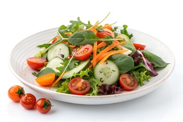 vegetable salad on white background