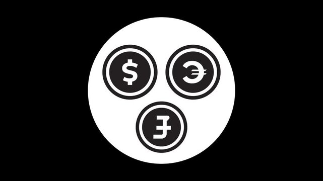 Icon designs of the world's major currency symbols (Dollar, Euro, Pound Sterling). Ideal for global financial representation.