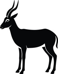 Fototapeta premium Arabian Oryx Silhouette Vector Art Illustration