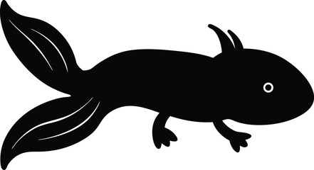 Axolotl Silhouette Vector Art Illustration