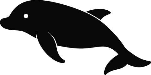 Beluga Whale Silhouette Vector Art Illustration