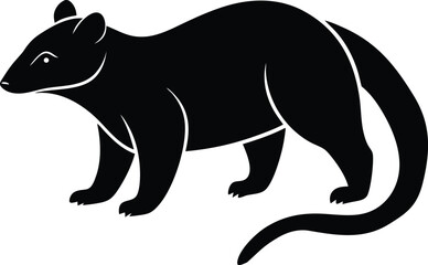 Binturong Silhouette Vector Art Illustration