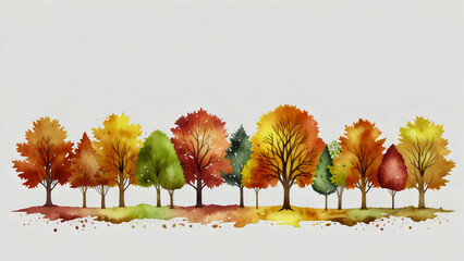 Autumn's vibrant embrace: colourful maple and oak leaves, intermingled with delicate floral patterns, create a breathtaking fall nature background