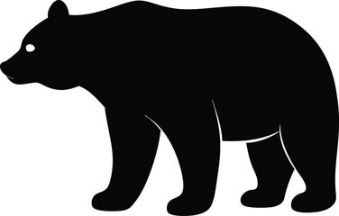 Black Bear Silhouette Vector Art Illustration