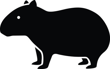 Capybara Silhouette Vector Art Illustration
