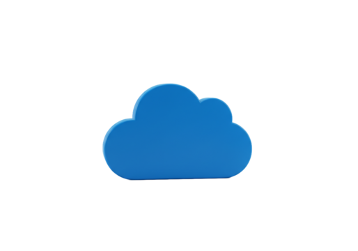 Vivid Blue Cloud Icon A Symbol of Data Storage and Network Connectivity - Powered by Adobe