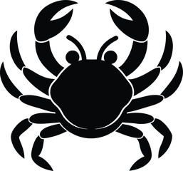 Crab Silhouette Vector Art Illustration