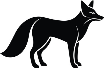 Obraz premium Fox wild animal silhouette vector art illustration