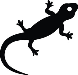 Gecko climbing lizard silhouette vector art illustration