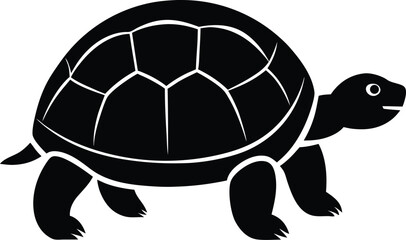 Gopher tortoise digging reptile silhouette vector art illustration
