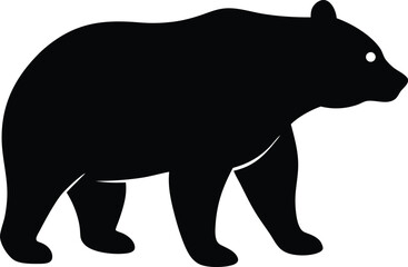 Grizzly bear wild animal silhouette vector art illustration