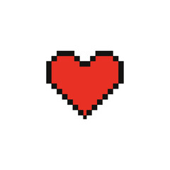 A pixelated hand pointer clicks a vibrant heart symbol, an illustration of love's link on the internet