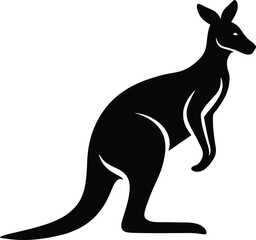 Kangaroo hopping animal silhouette vector art illustration