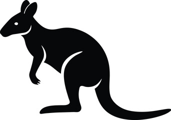 Kangaroo rat desert rodent silhouette vector art illustration