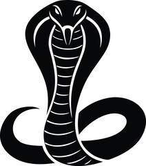 King cobra venomous snake silhouette vector art illustration