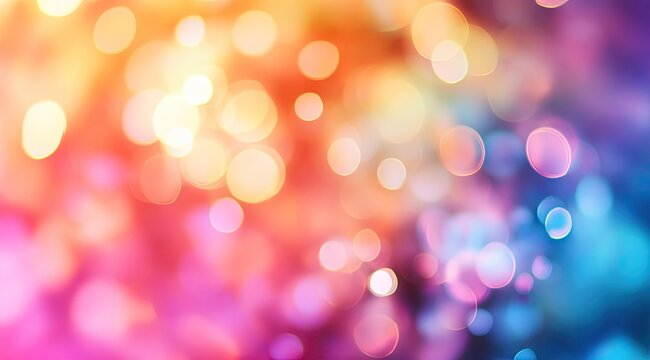 Abstract bokeh explosion of warm and cool colors