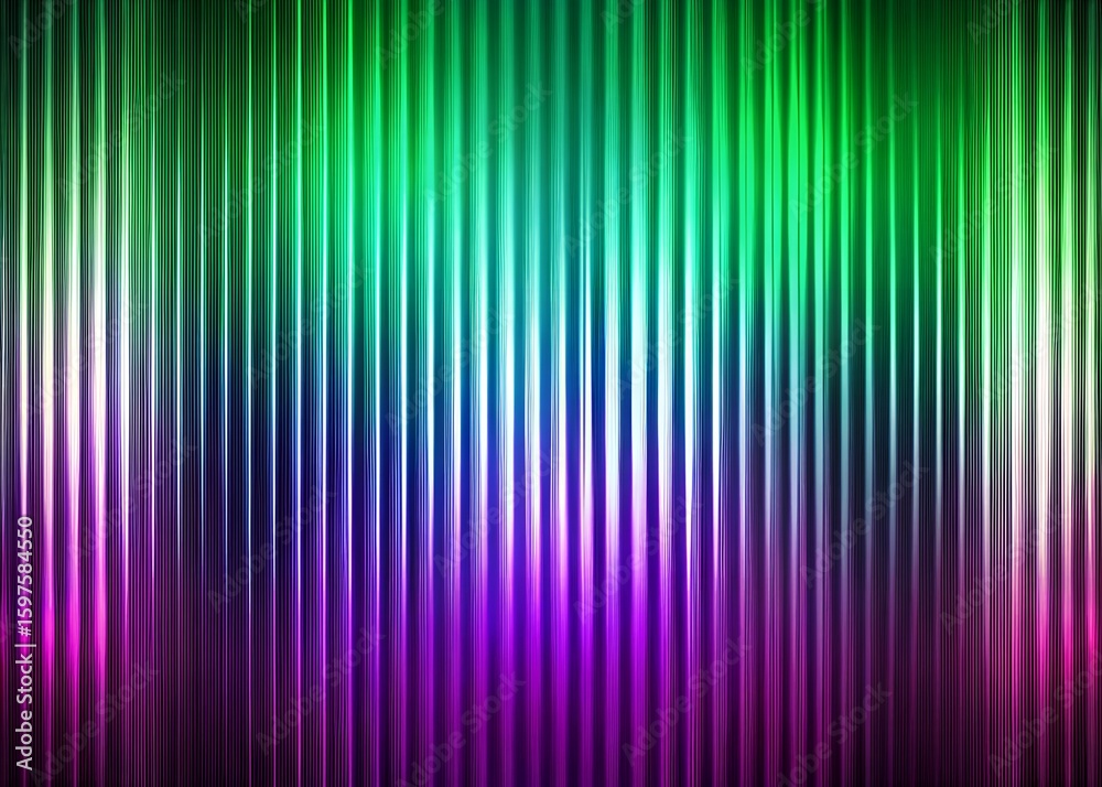 Wall mural glass gradient fractal background with neon light effect and ribbed pattern. abstract vertical desig