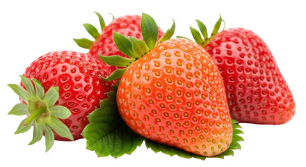 Isolated Group of Ripe Strawberries